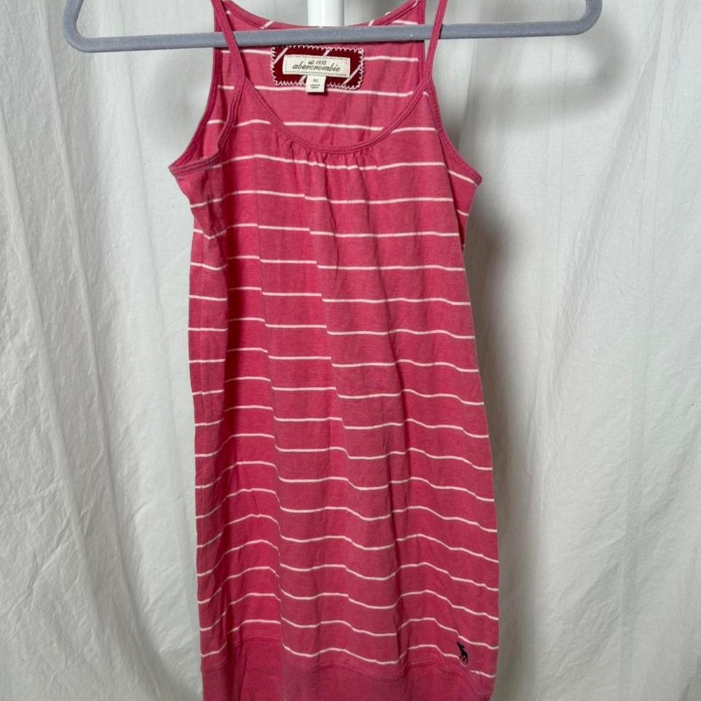 Vintage‎ Abercrombie & Fitch Women's pink stripe Tank Top Size XL Y2K